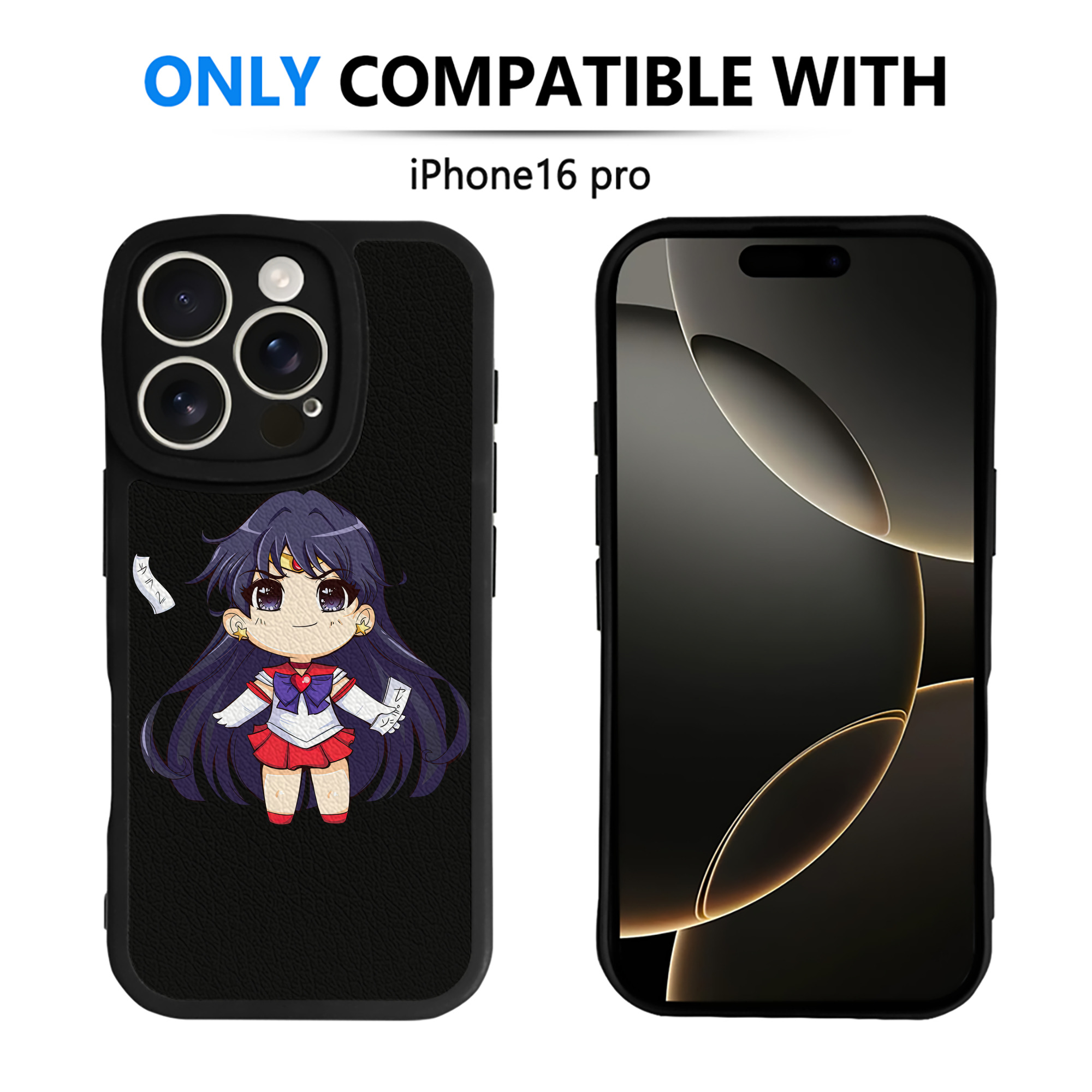 （画像用） 美少女戦士セーラームーン 火野レイ ひの レイ Sailor Moon Hino Rei （セーラーマーズ,Sailor Mars） 【iPhone 16シリーズ対応】シリコンスマホケース（レザー調） 材質：シリコン